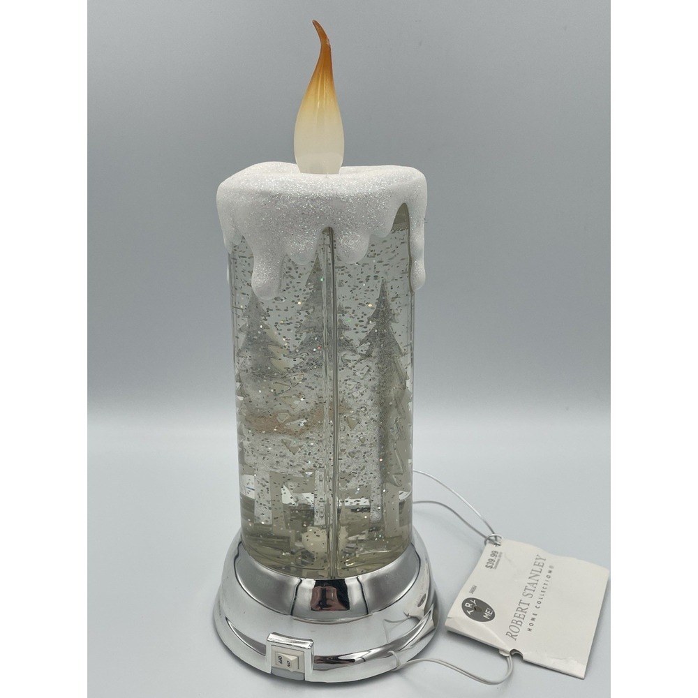 Robert Stanley Christmas Light Up Candle Flameless LED Glitter Snow Globe Deer - Picture 9 of 17